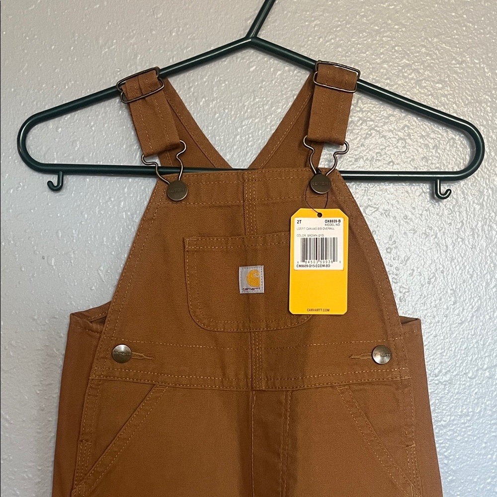 NWT 2T Carhartt Tan Overalls with Metal Buckles